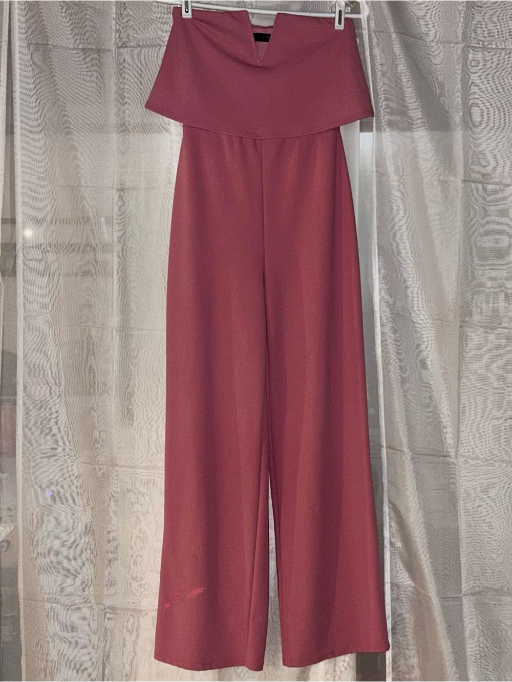 S - Strapless Sexy Jumpsuit in Pink Rose